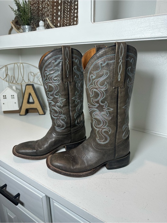 Lucchese Shoes - Lucchese Cowboy Boots Womens 8B Brown Leather Embroidered Western Made in Mexico